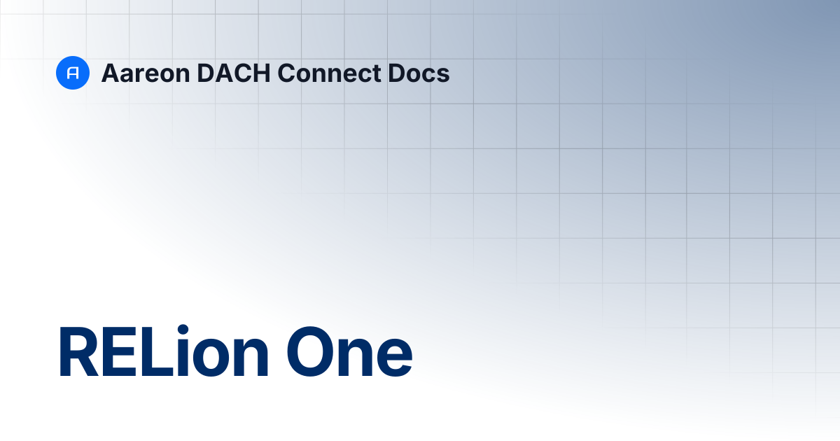 RELion One | Aareon DACH Connect Docs